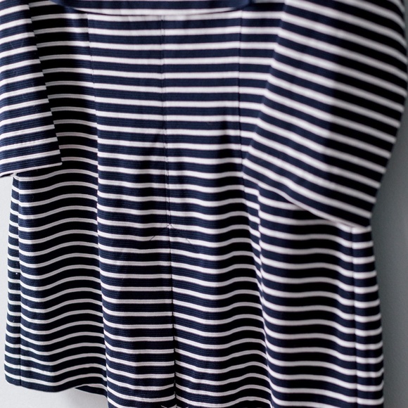 CAbi Maritime Trench Coat - Navy & White Stripe - Knit - Size Medium - Picture 8 of 13